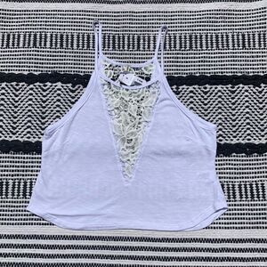 LF White Lace crop Top Small NWT